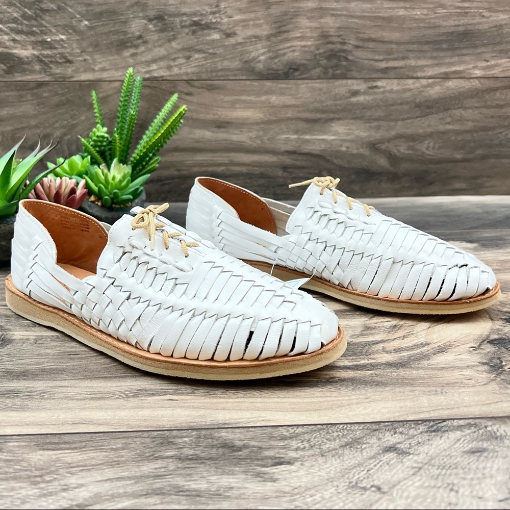❌SOLD❌NIB Sbicca Tribbley Huarache Loafer Oxford Flats Sandal White Leather 9 - Picture 5 of 13